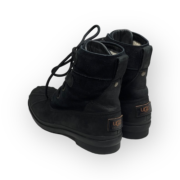 UGG Australia ✪ Azaria Waterproof Biker Boots ✪ Black Leather ✪ Size 8 8.5 39 ✪ - Picture 5 of 16
